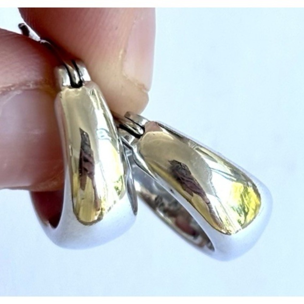 Arthur Court Aluminum Small Hoop Earrings .75 In Polished Discontinued Jewelry